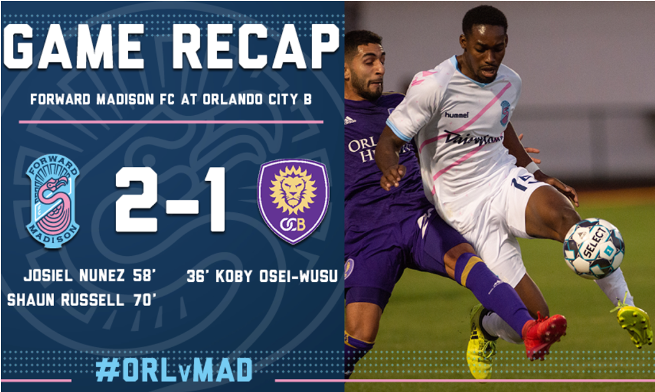 Forward Madison FC Defeat Orlando City B for Franchise’s First League Victory